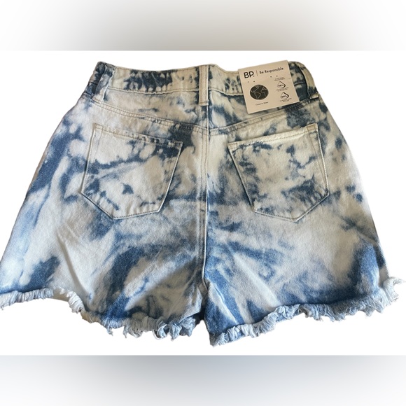 Nordstrom BP Denim Jean Shorts Cut Offs Size 26 Summer Bleach Tie Dye High Rise - Picture 4 of 5